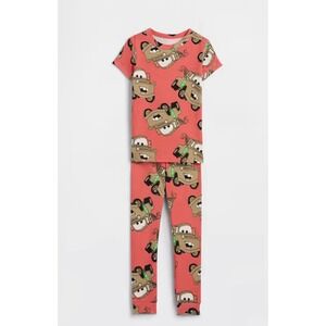Disney Cars Pajamas Boy's Lightning McQueen Snug Fit Short Sleeve Pant Set Sz-6